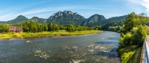 Fototapete Andere Natur, grün, Fluss, Berg, sonnig