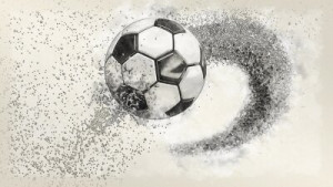 Fototapete Fußball, Ball, Wasserfarbe, Illustration, Hintergrund