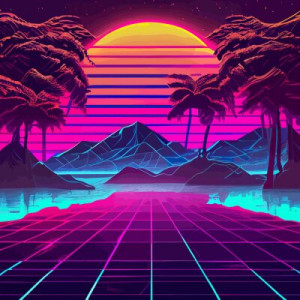 Fototapete Andere Hintergrund, retro, geometrischen, neon, Illustratio
