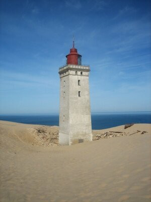 Fototapete Andere Düne, Dänemark, Leuchtturm