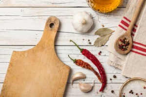 Fototapete Andere Gewürz, Kochen, Tisch, Hintergrund, Konzept