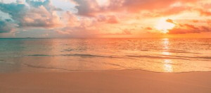 Fototapete Sonnenaufgang Stimmung, banner, Strand, beruhigen, Karibik