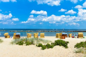 Fototapete Strand, ostsee, Urlaub, Strandkorb, Sommer-Wochenende