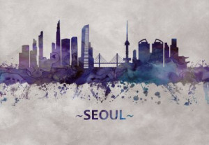 Fototapete Andere Seoul, Süden, korea, Skyline, Stadtlandschaft