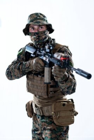 Fototapete Soldat, Ziel, Waffe, gun, Gewehr