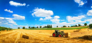 Fototapete Andere Landschaft, Feld, Landwirtschaft, Traktor, Ernte