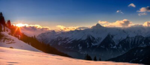 Fototapete Berg, Landschaft, Sonnenaufgang, Himmel, montieren
