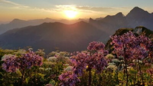 Fototapete Landschaft, Berg, Himmel, Natur, Sonnenaufgang