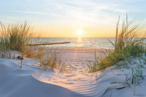 Fototapete Sonnenuntergang Stimmung, Sommer, Sand, noch, Meer