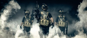 Fototapete Andere Handlung, amerikanisch, bewaffneten, Armee, Angriff