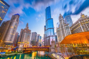 Fototapete Andere Chicago, Illinois, Innenstadt, Stadtlandschaft, Stad
