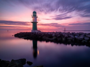 Fototapete Andere Leuchtturm, Meer, Sonnenuntergang, Himmel, Licht