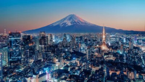 Fototapete Städte bei Nacht tokyo, fuji, japan, Stadt, montieren