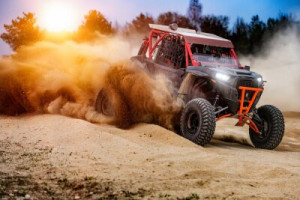 Fototapete Andere buggy, nebeneinander, Rallye, Auto, Sand