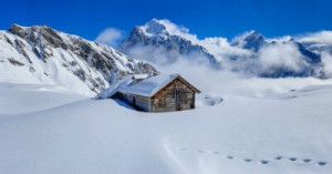 Fototapete Andere Schnee, Winter, Berg, Hütte, Landschaft