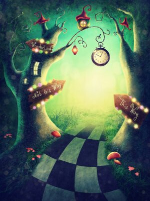 Fototapete Andere wonderland, Holz, Wald, Magie, alice