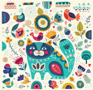 Fototapete Hintergrund, Design, Muster, vintage, Sommer