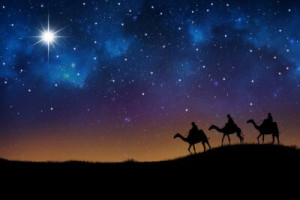 Fototapete bethlehem, Sterne, Weihnachten, Silhouette, weise