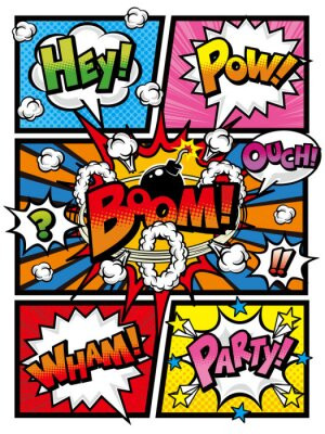 Fototapete Andere cartoon, Comic, Ausrufezeichen, Pop-Art, Explosion