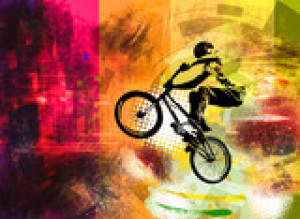 Fototapete Andere abstrakt, Hintergrund, Fahrrad, bmx, Junge