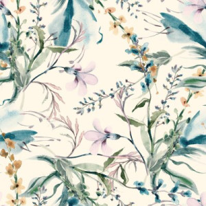 Fototapete Blumen nahtlose, Wasserfarbe, Muster, Malerei, Illustration