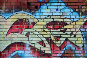 Fototapeta Graffiti, ulica, sztuka, wandalizm, spryskać