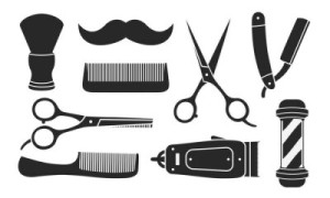 Fototapeta fryzjer, Barbershop, ikona, zestaw, akcesorium