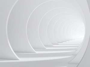 Fototapeta Przestrzenne twórczy, 3d, biały, tunel, tło
