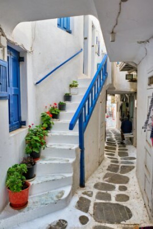 Fototapeta Mykonos, Grecja, aleja, miasto, ulica