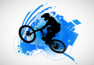 Fototapeta bmx, jeździec, akrobatyczny, akcja, działalność