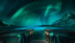 Fototapeta arktyczny, Szwecja, woda, astronomia, jutrzenka