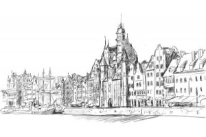 Fototapeta historia, sztuka, malować, akwarela, stary