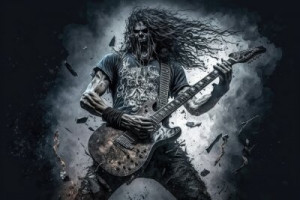 Fototapeta heavy metal, gitara, muzyk, przepych, etap