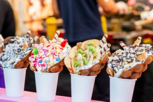 Fototapeta wafel, smaczny, czekolada, bańka, jedzenie
