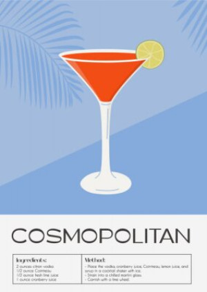 Fototapeta kosmopolityczny, cocktail, receipe, aperitif, wydrukować