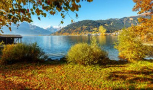 Fototapeta jesień, sceniczny, jezioro, naturalny, kolorowy