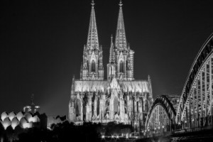 Fototapeta architektura, miasto, noc, wieczór, katedra