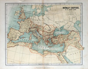 Fototapeta Mapa retro historia, papier, tło, starożytny, antyczny