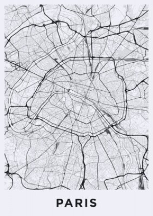 Fototapeta Paryż, miasto, mapa, droga, ulica