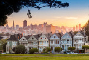 Fototapeta San Francisco widok, na wolnym powietrzu, rząd, piękny, pod
