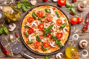 Fototapeta pizza, składnik, pomidor, jedzenie, świeży
