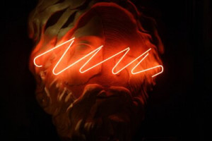 Fototapeta neon, Znaki, pożar, Płomienie, czerwony