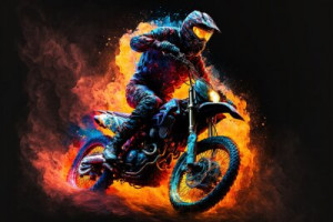 Fototapeta sport, adrenalina, motocross, jeździec, motor