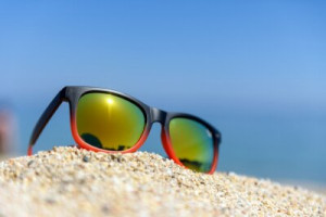 Fototapeta okulary przeciwsłoneczne, plaża, lato, słońce, okulary