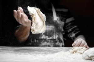 Fototapeta mąka, piekarz, gotować, klaskać, pizza