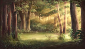 Fototapeta tło, anime, architektura, las, drzewo