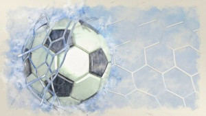 Fototapeta Piłka nożna piłka nożna, piłka, akwarela, ilustracja, tło