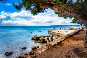 Fototapeta plaża, promenada, Chorwacja, Istria, morze