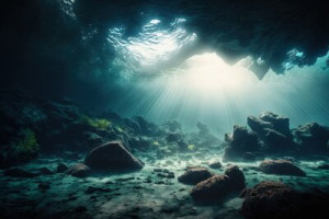 Fototapeta generatywny, ai, ocean, głęboko, morze