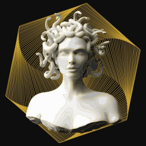 Fototapeta medusa, posąg, ilustracja, nowoczesny, trójwymiarowy